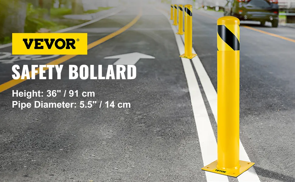 VEVOR Safety Bollard 36x5.5 inch overview