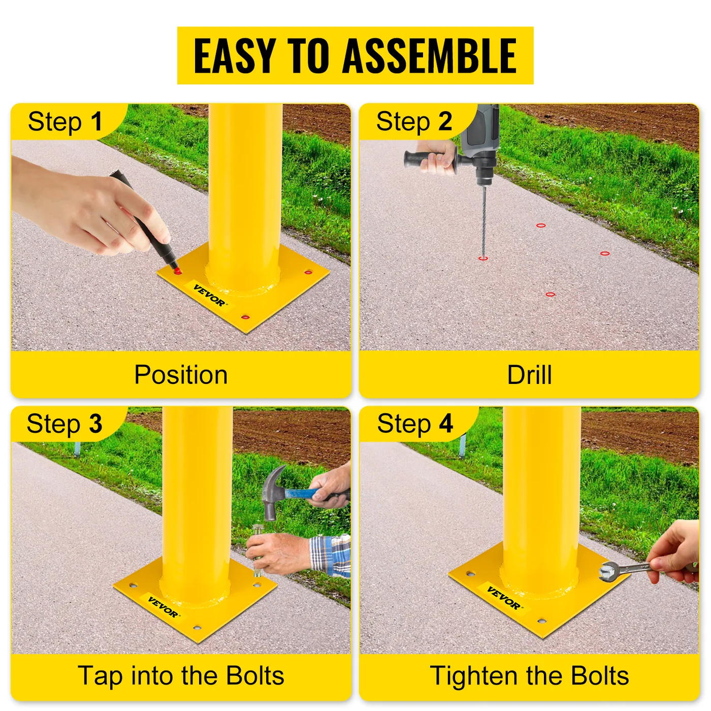 VEVOR Safety Bollard 36x5.5 inch feature 6