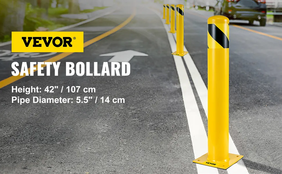 VEVOR Safety Bollard 42x5.5 inch overview