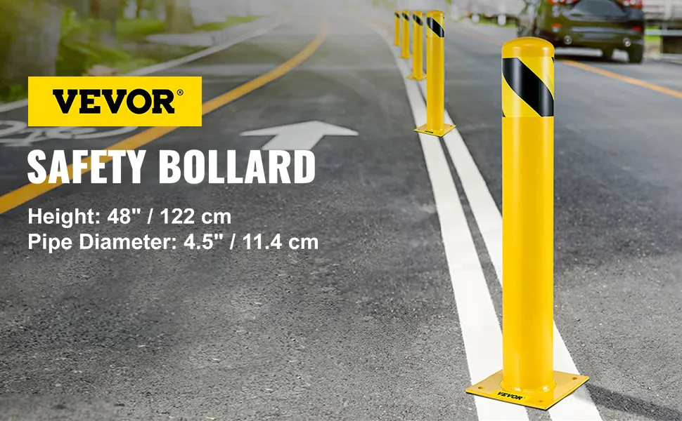 VEVOR Safety Bollard 48x4.5 inch overview
