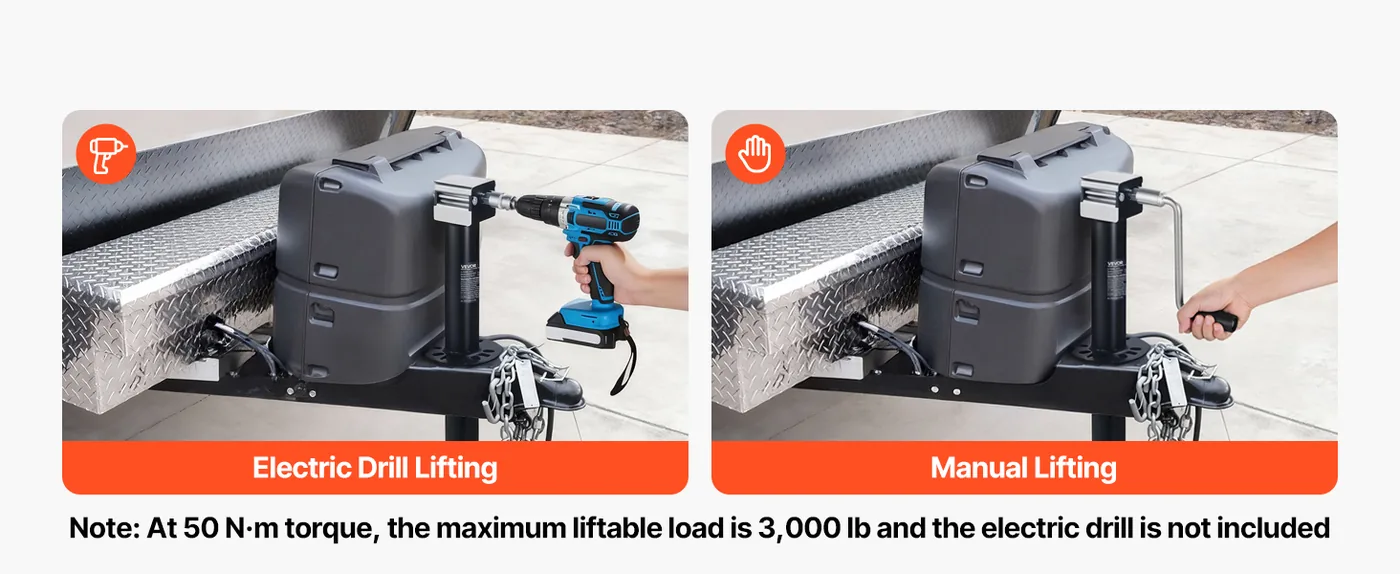 VEVOR 5000 lbs A-Frame Trailer Jack 5000lbs 25inch Lifting Ways