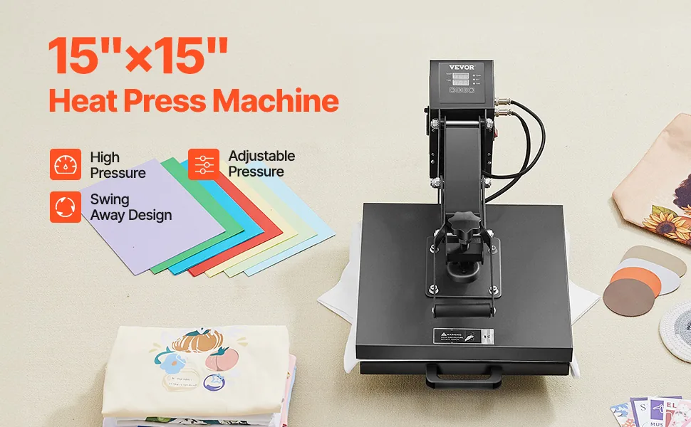 VEVOR Heat Press 15x15 in Black overview