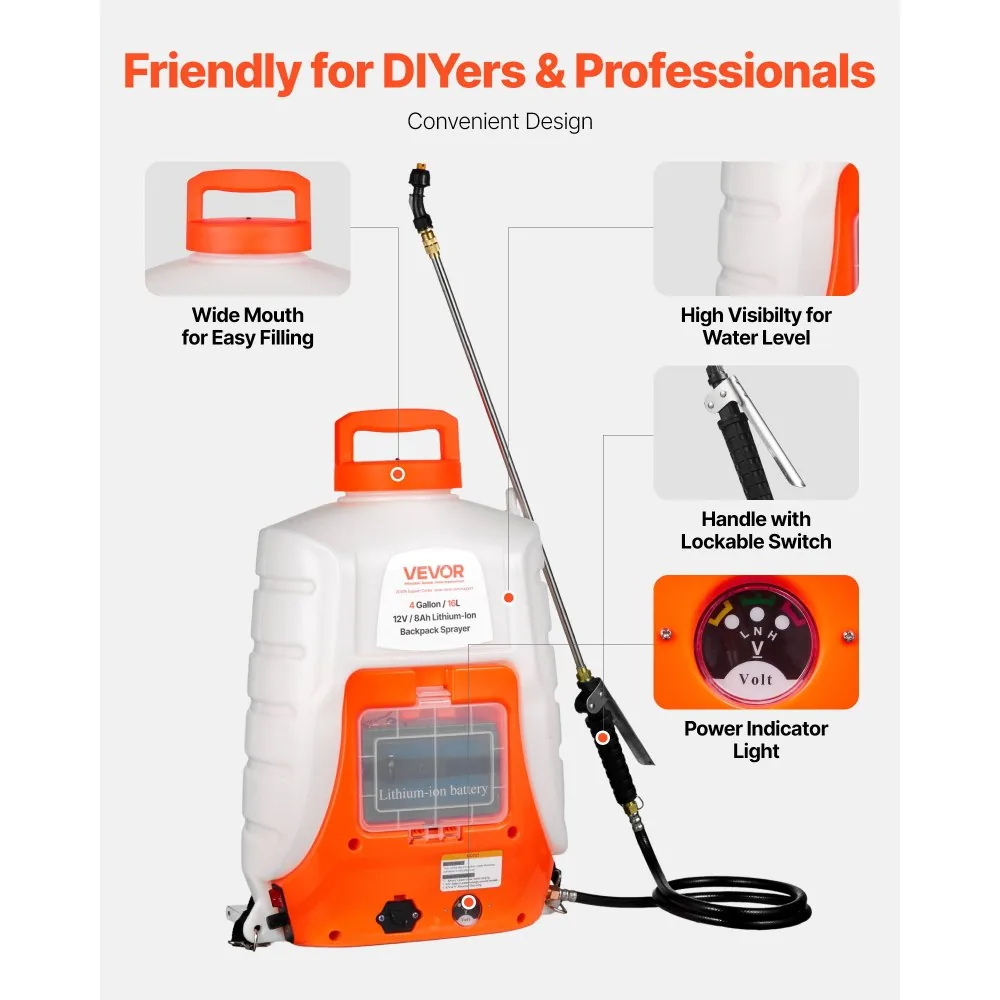 VEVOR battery sprayer dimensions