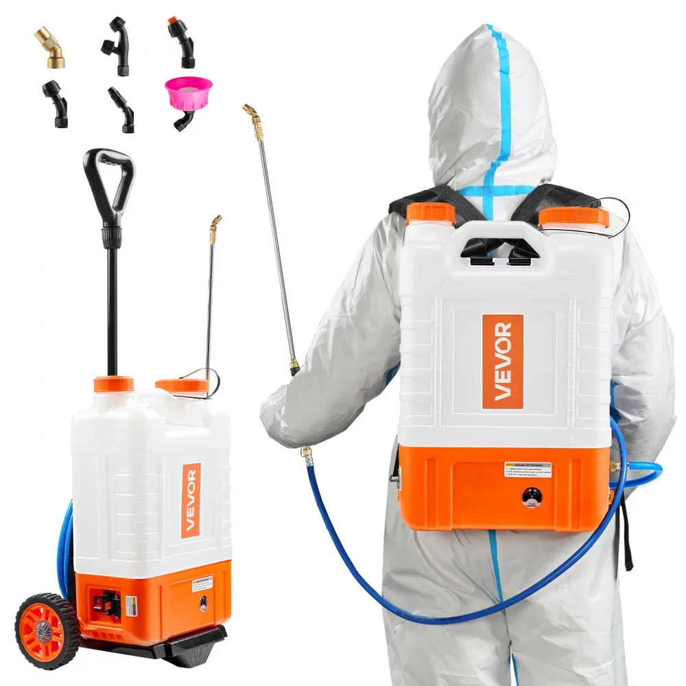 VEVOR 4 gallon battery backpack sprayer with cart