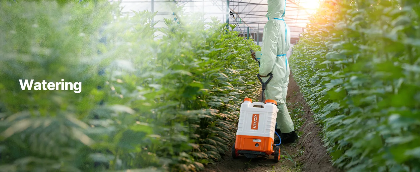 VEVOR 4 Gal Battery Backpack Sprayer with Cart Green House