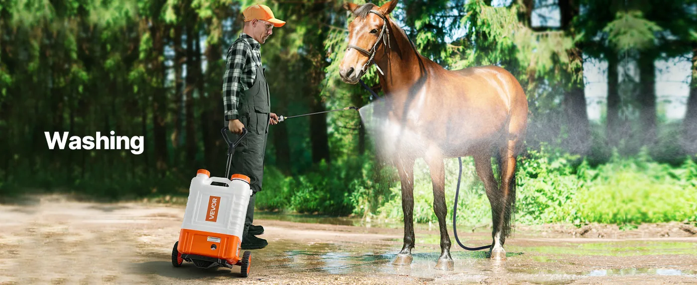 VEVOR 4 Gal Battery Backpack Sprayer with Cart House