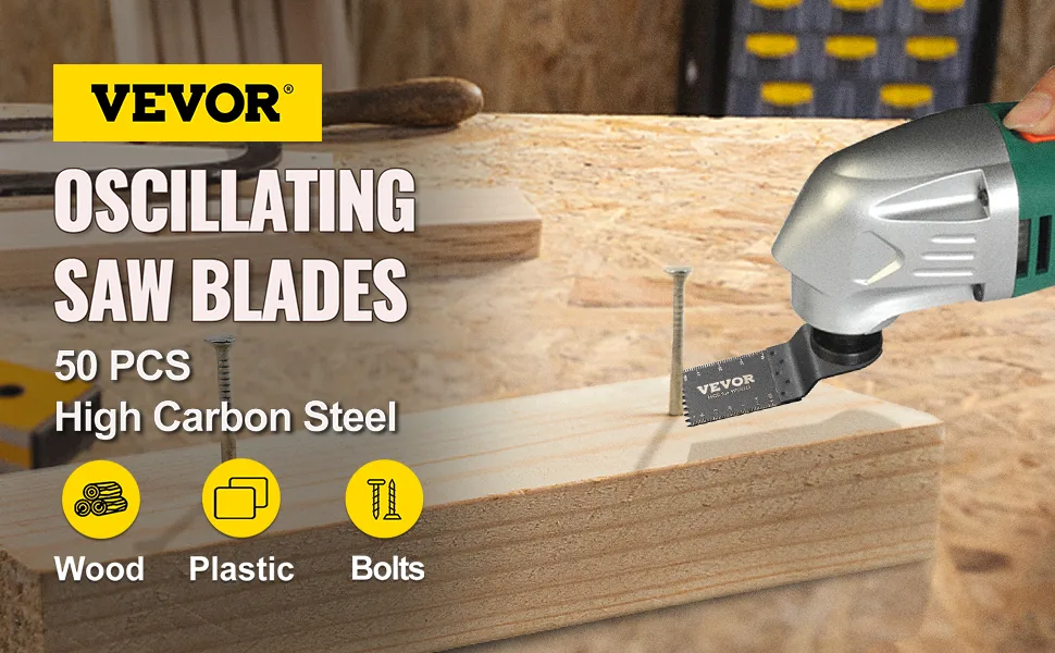 VEVOR 50 PCS HCS Oscillating Blades for Multitools overview