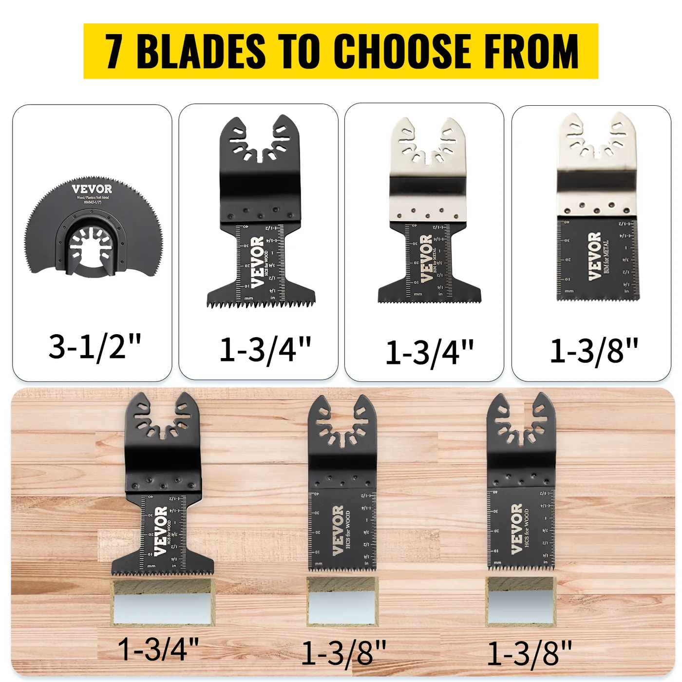 VEVOR 50 PCS HCS Oscillating Blades for Multitools complete set detail 3