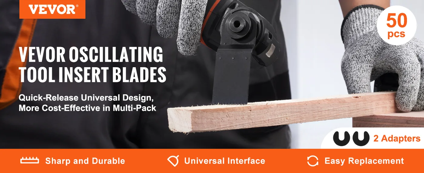 VEVOR 50 PCS Universal Oscillating Saw Blades for Multitools overview
