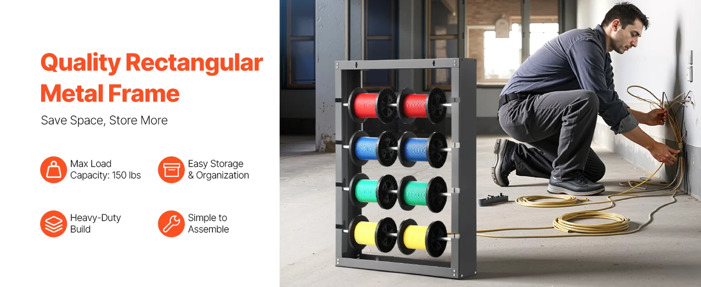 VEVOR Wire Spool Rack Wall-Mounted overview