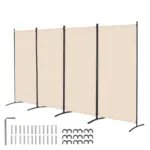 VEVOR Room Divider Beige Fabric & 4-Panels product image 1