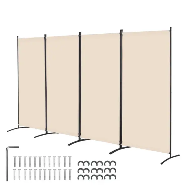 VEVOR Room Divider Beige Fabric & 4-Panels product image 1