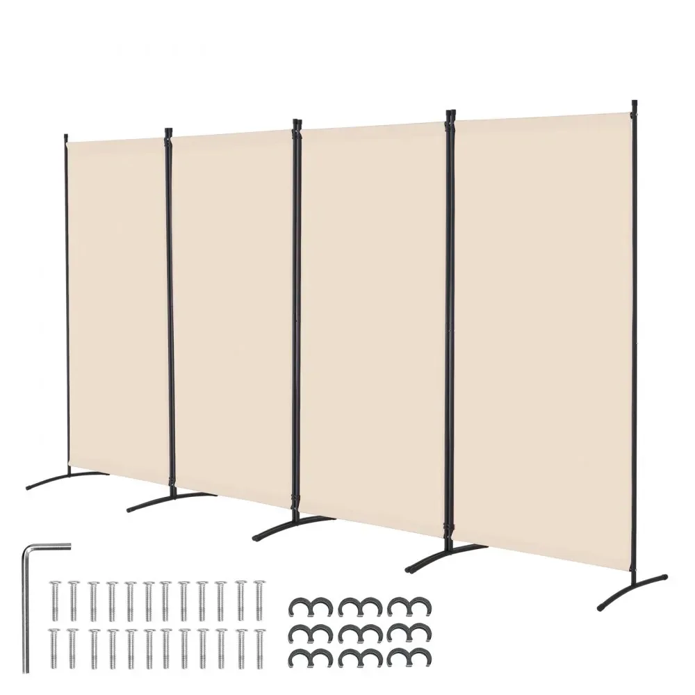 VEVOR Room Divider Beige Fabric & 4-Panels product image 1