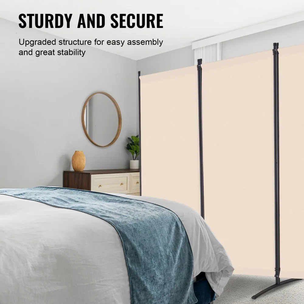 VEVOR Room Divider Beige Fabric & 4-Panels product image 4