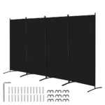 VEVOR Room Divider Black Fabric & 4-Panels product image 1