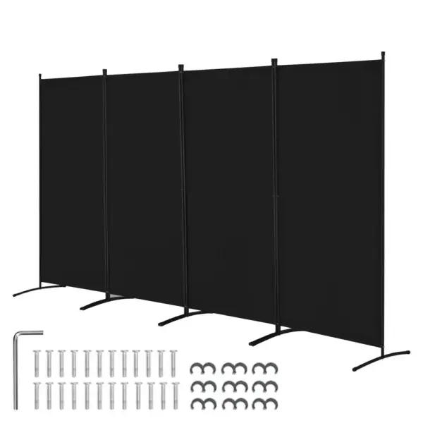 VEVOR Room Divider Black Fabric & 4-Panels product image 1