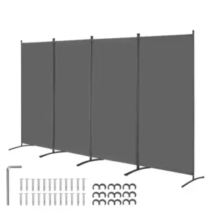 VEVOR Room Divider Gray Fabric & 4-Panels product image 1