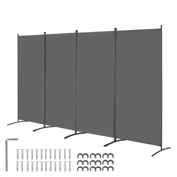 VEVOR Room Divider Gray Fabric & 4-Panels product image 1