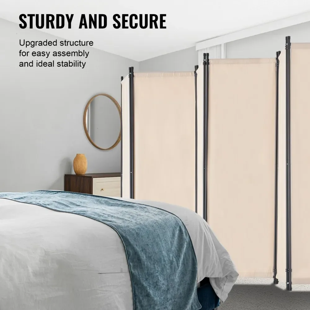 VEVOR Room Divider Beige Fabric & 6-Panels product image 4