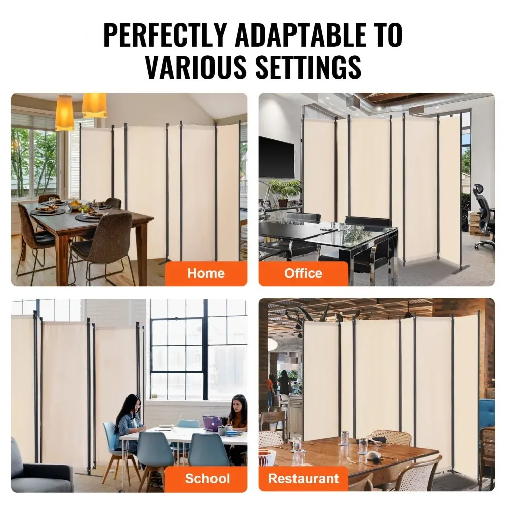 VEVOR Room Divider Beige Fabric & 6-Panels product image 6