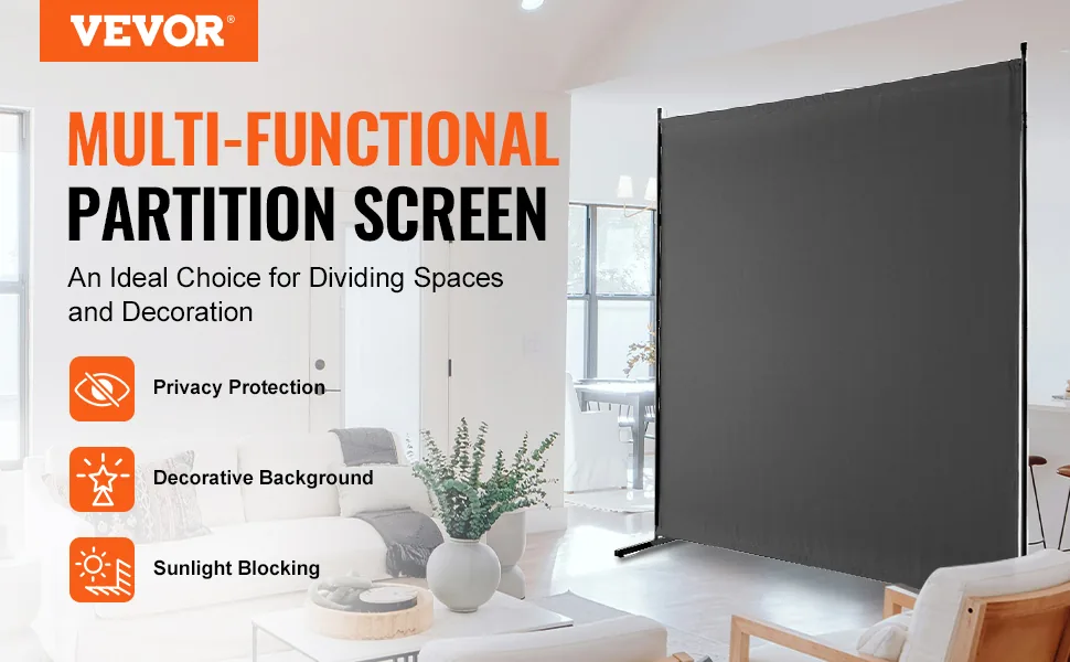 VEVOR Room Divider Gray Fabric & 1-Panel overview