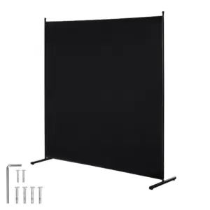 VEVOR Room Divider Black Fabric & 1-Panel product image 1