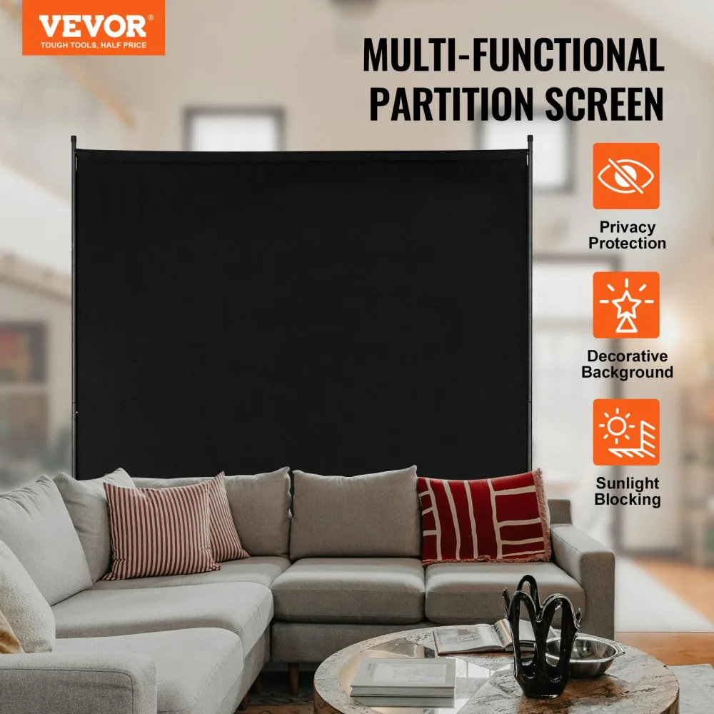 VEVOR Room Divider Black Fabric & 1-Panel product image 2