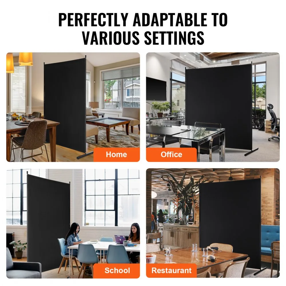 VEVOR Room Divider Black Fabric & 1-Panel product image 6
