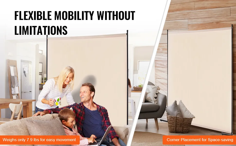 VEVOR Room Divider Beige Fabric & 1-Panel feature 3
