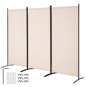VEVOR Room Divider Beige Fabric & 3-Panels product image 1