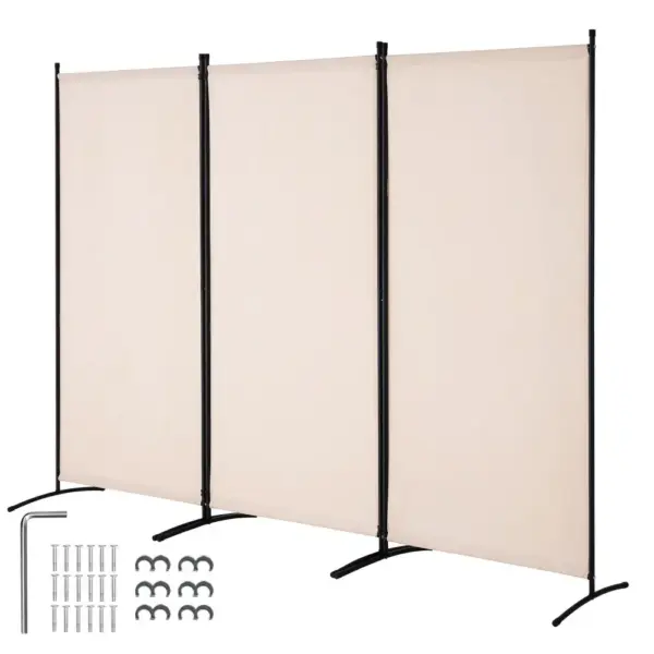 VEVOR Room Divider Beige Fabric & 3-Panels product image 1