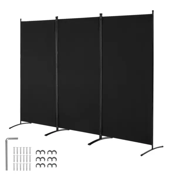 VEVOR Room Divider Black Fabric & 3-Panels product image 1