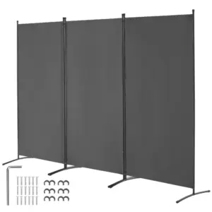 VEVOR Room Divider Gray Fabric & 3-Panels product image 1