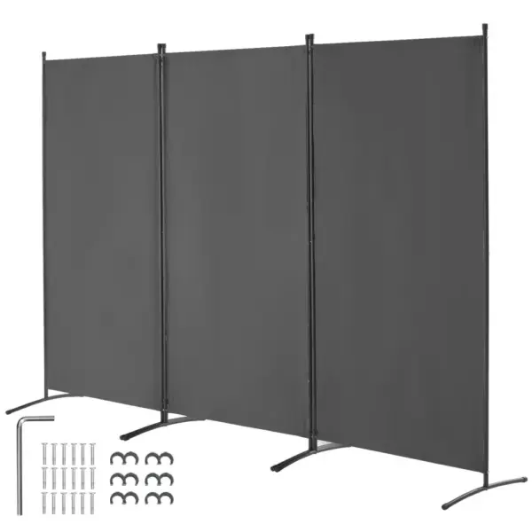 VEVOR Room Divider Gray Fabric & 3-Panels product image 1