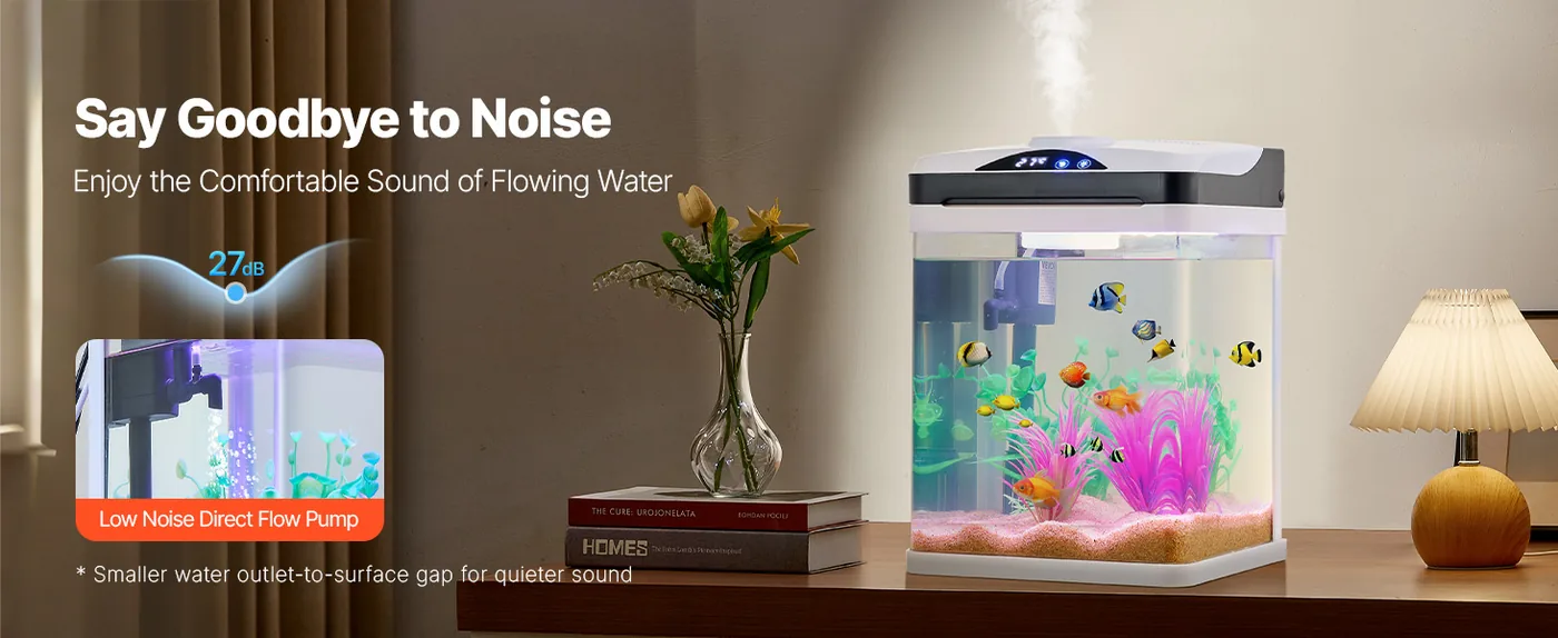 VEVOR Fish Tank Aquarium Square & 2 gal feature 2