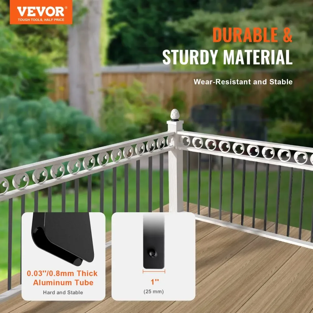 VEVOR metal balusters installed on deck railing