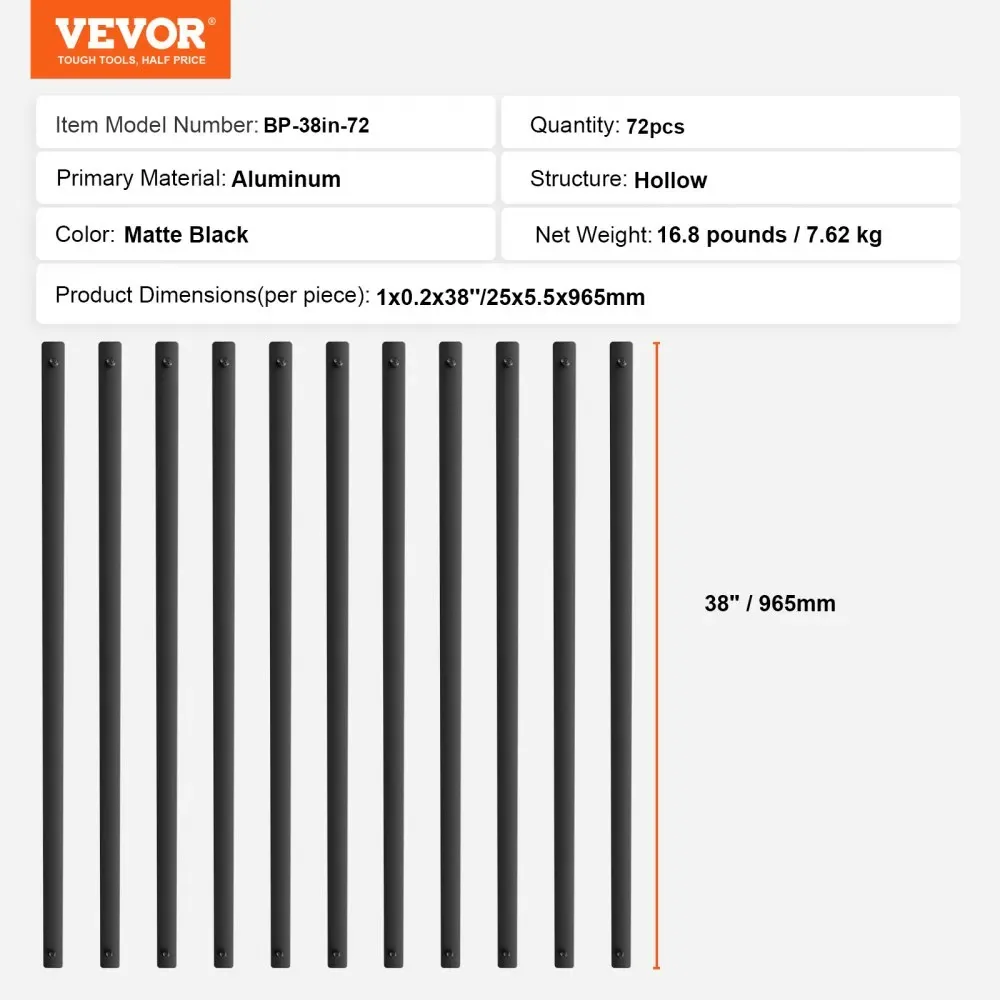VEVOR baluster kit package contents