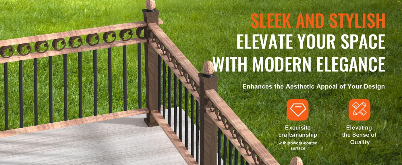 VEVOR powder coated baluster finish closeup