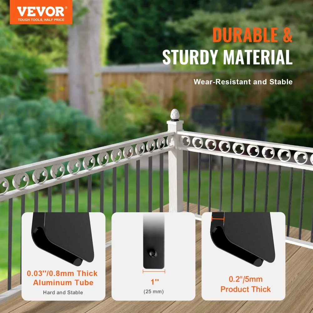 VEVOR metal balusters installed on deck railing