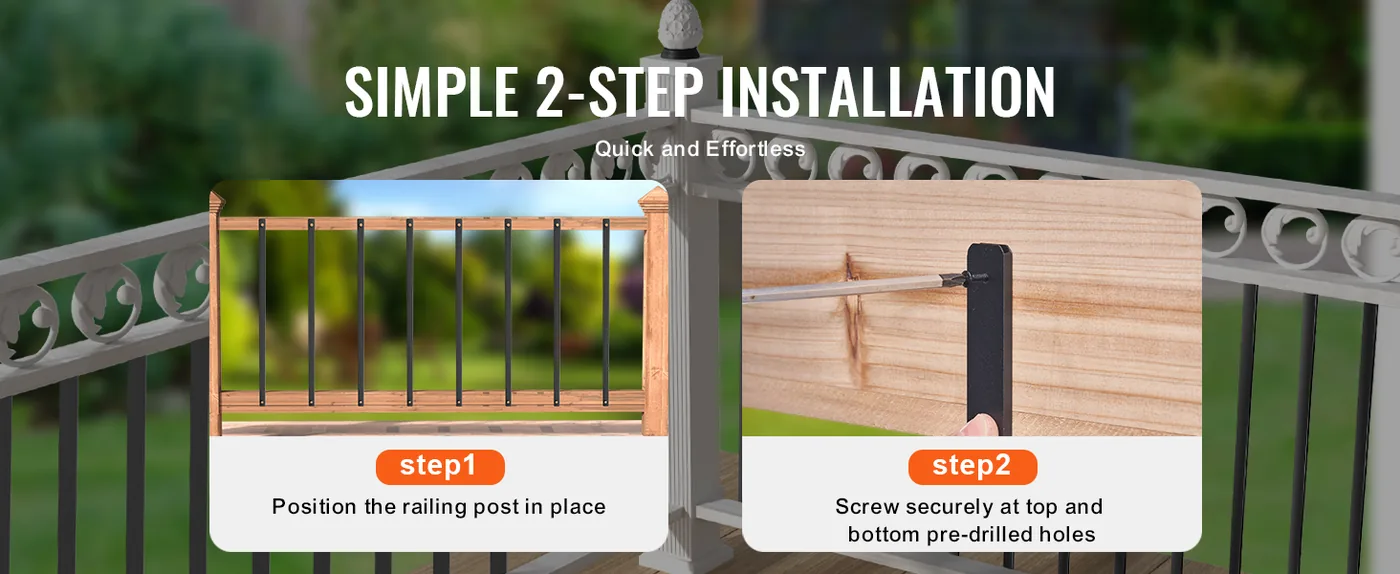 VEVOR baluster pre drilled screw holes