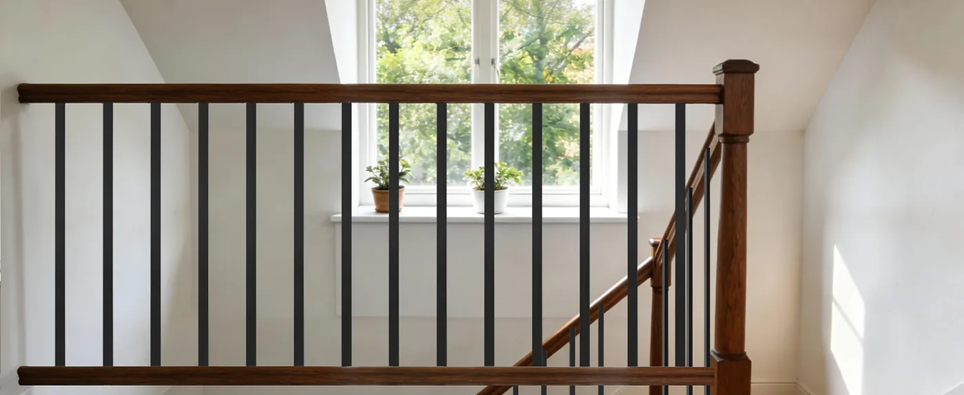 VEVOR 29.5 in Galvanized Steel Deck Balusters 61 Pack Black Stairs