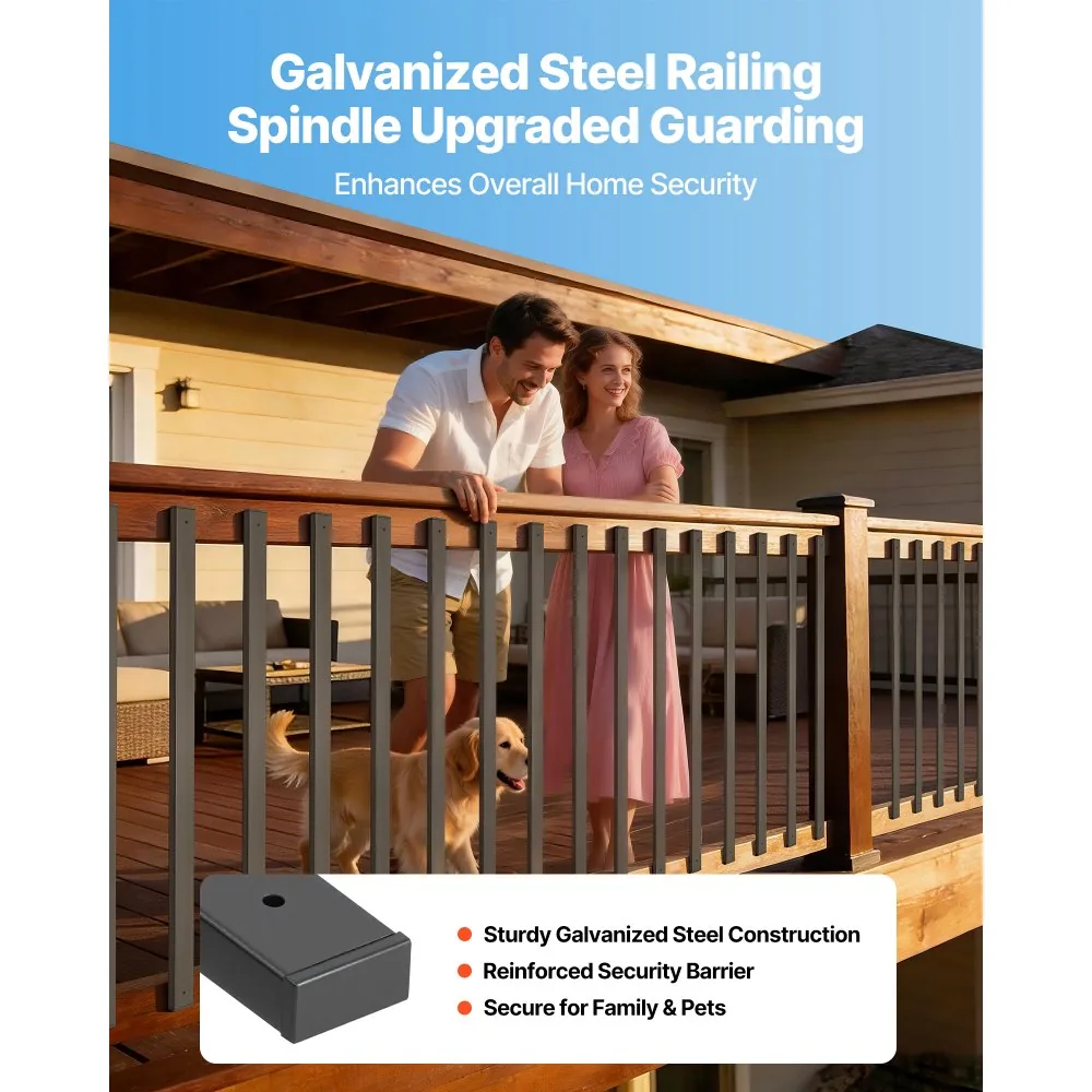VEVOR metal balusters installed on deck railing