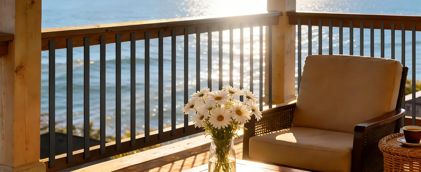 VEVOR 36 in Galvanized Steel Deck Balusters 61 Pack Black Balcony