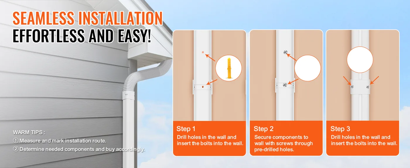 VEVOR snap-in PVC line cover easy wall installation