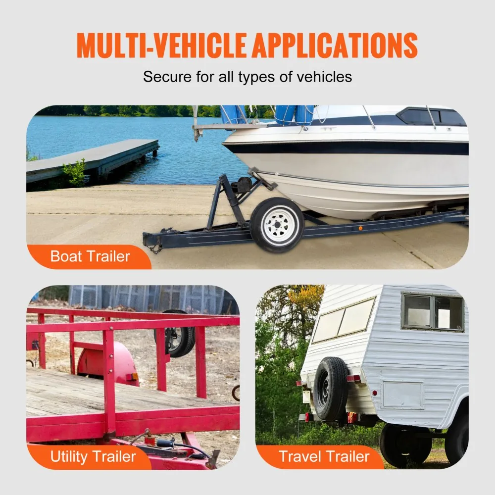 VEVOR Trailer Spare Tire Carrier 160 LBS Universal Fit dimensions