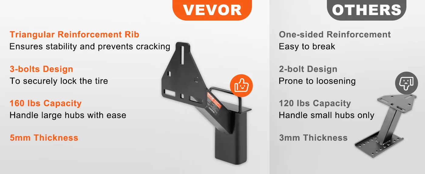 VEVOR Trailer Spare Tire Carrier 160 LBS Universal Fit 160 lbs capacity detail 3