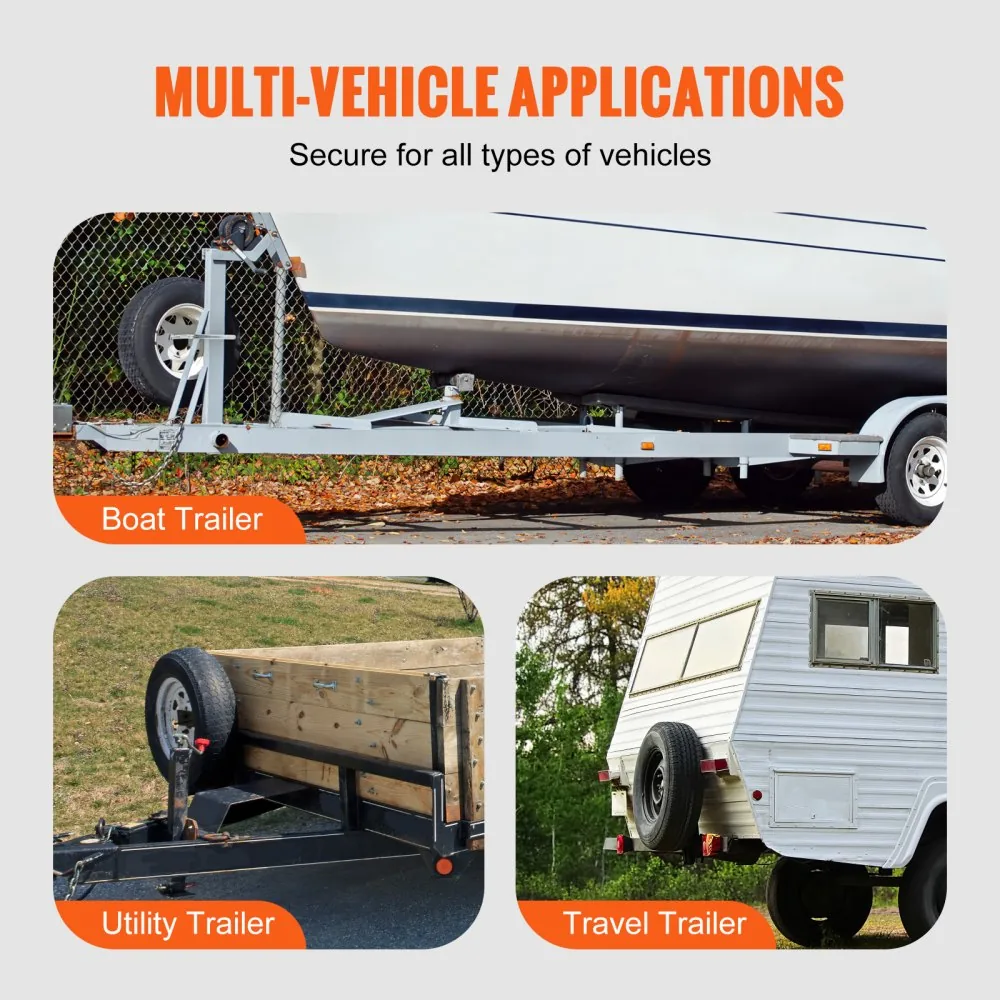 VEVOR U-Bolt Spare Tire Carrier 160 LBS with Lock dimensions