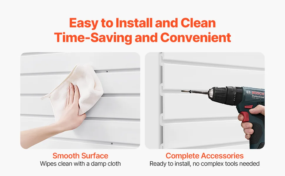 VEVOR slat wall paneling garage installation