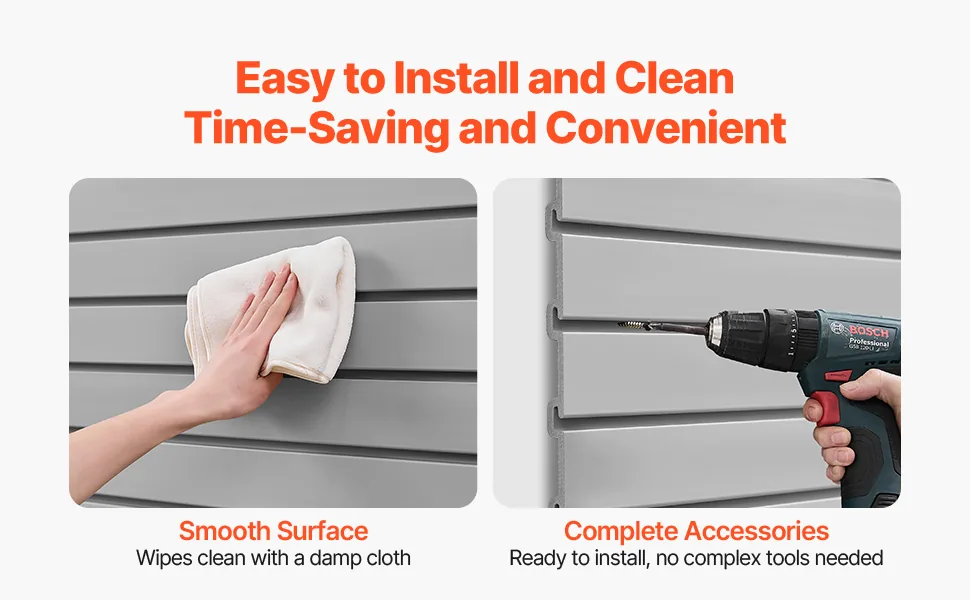 VEVOR slat wall paneling garage installation