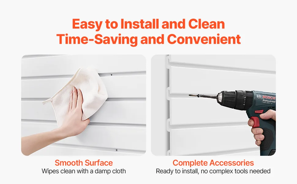 VEVOR slat wall paneling garage installation
